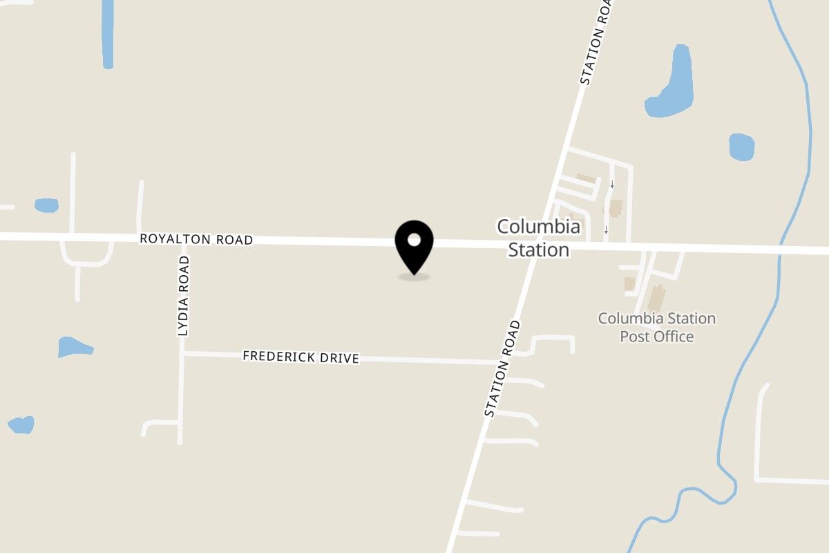 Map showing the location of Top's Sandwich Shoppe on 26757 Royalton Rd in Columbia Station